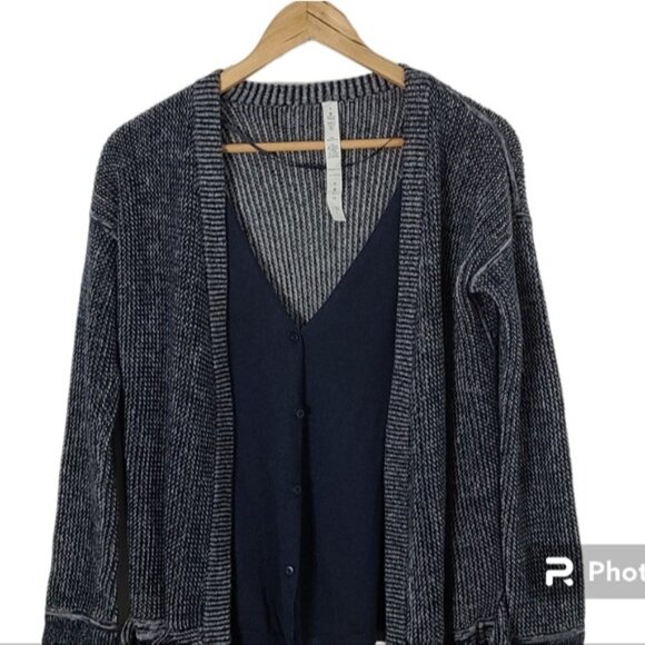Lululemon Vestigan Blue Cashmere Blend Knitted Cardigan Womens Size 4 - Picture 3 of 16